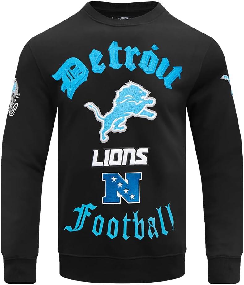 imagePro Standard Mens NFL Old English Brushed Back French Terry Crewneck SweatshirtBlack