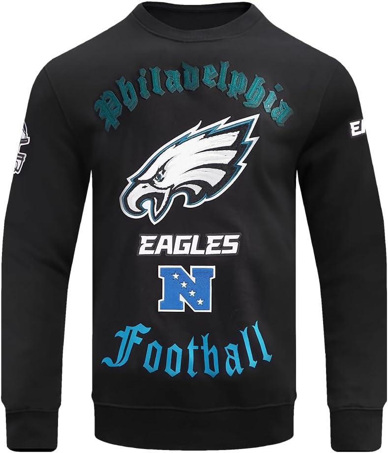 imagePro Standard Mens NFL Old English Brushed Back French Terry Crewneck SweatshirtBlack