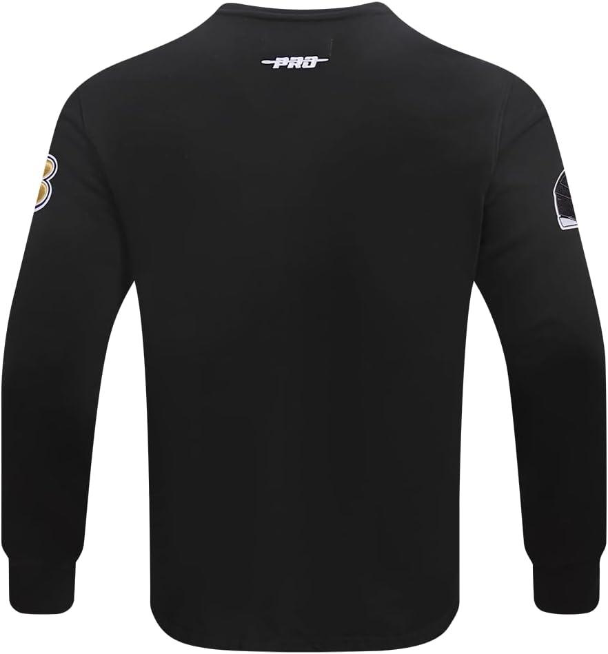 imagePro Standard Mens NFL Old English Brushed Back French Terry Crewneck SweatshirtBlack