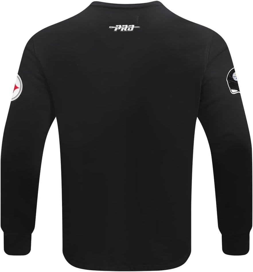 imagePro Standard Mens NFL Old English Brushed Back French Terry Crewneck SweatshirtBlack