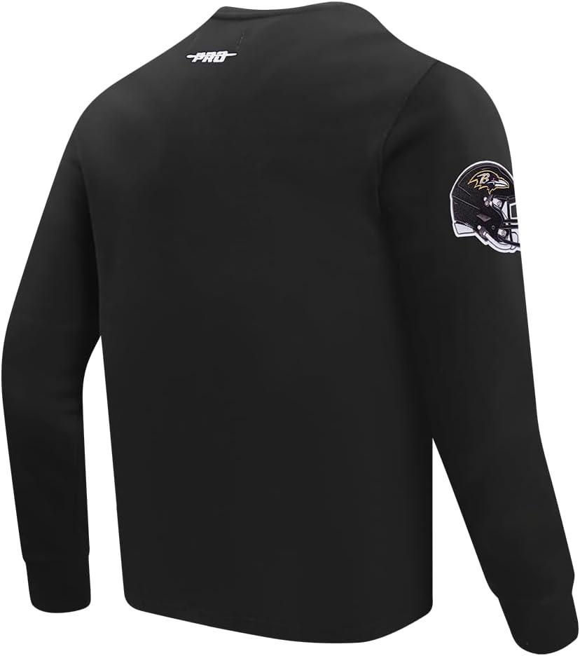 imagePro Standard Mens NFL Old English Brushed Back French Terry Crewneck SweatshirtBlack
