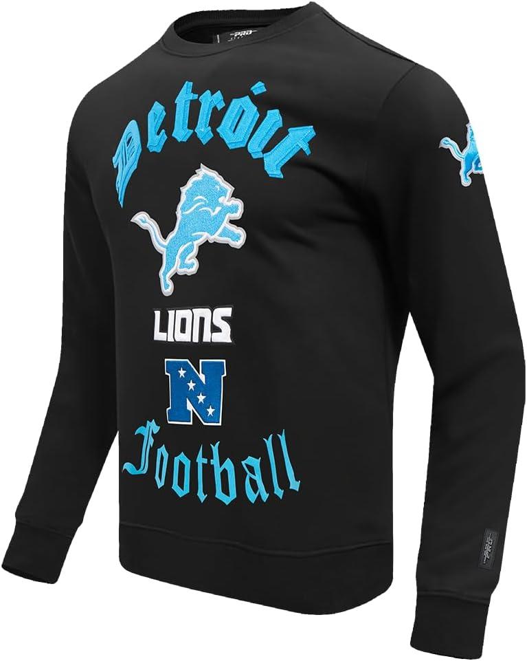 imagePro Standard Mens NFL Old English Brushed Back French Terry Crewneck SweatshirtBlack