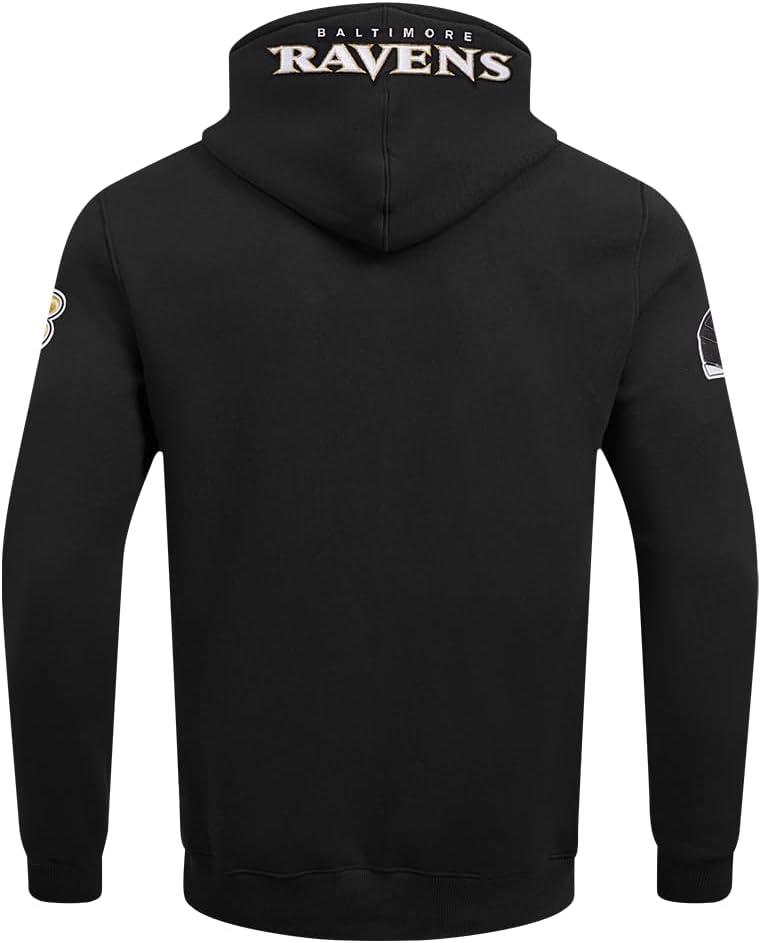 imagePro Standard Mens NFL Old English Brushed Back French Terry Pull Over HoodieBlack