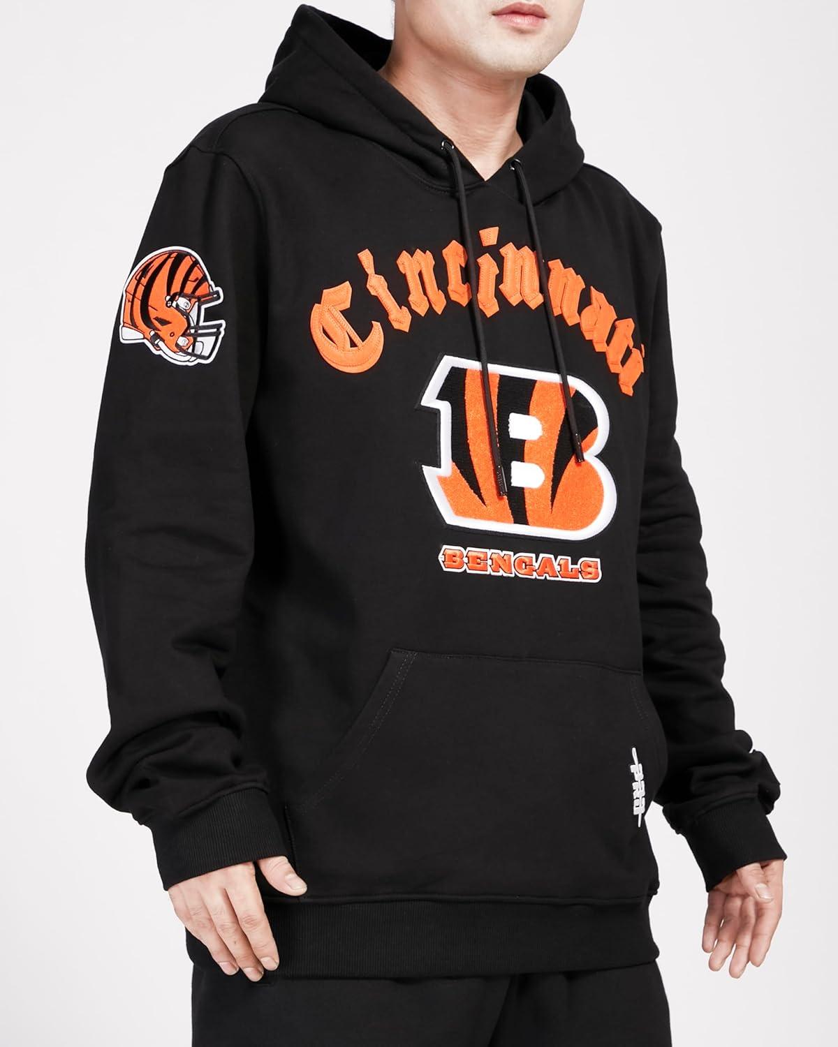 imagePro Standard Mens NFL Old English Brushed Back French Terry Pull Over HoodieBlack