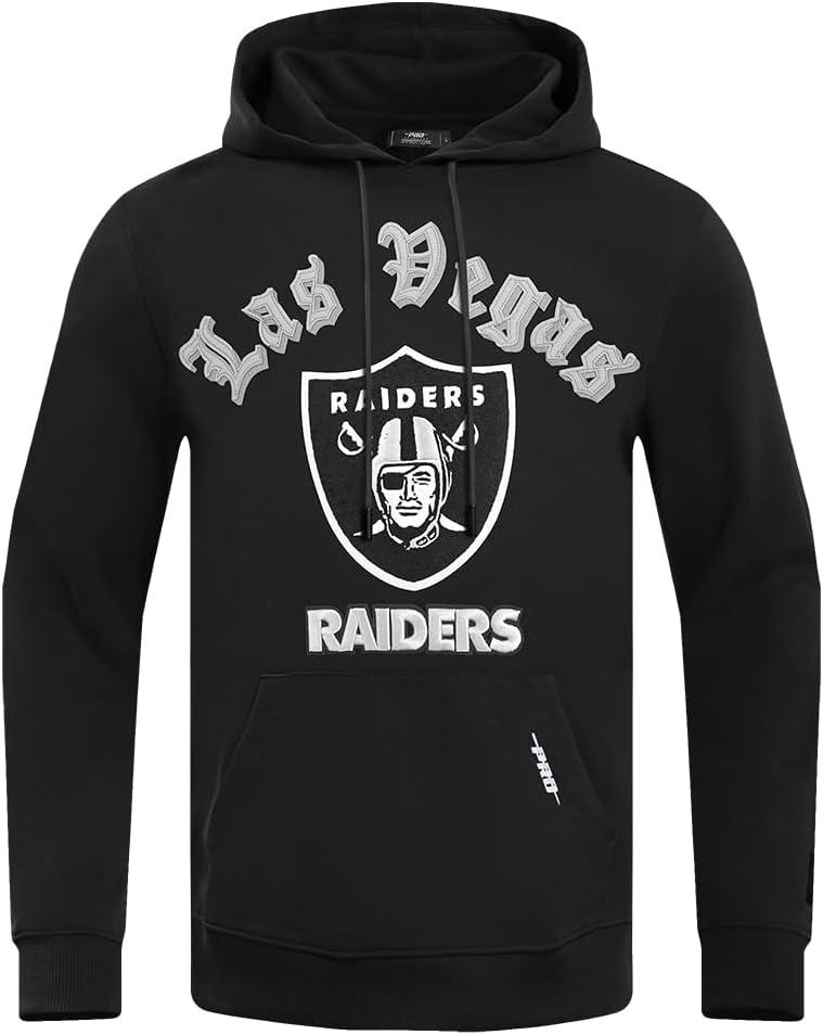 imagePro Standard Mens NFL Old English Brushed Back French Terry Pull Over HoodieBlack