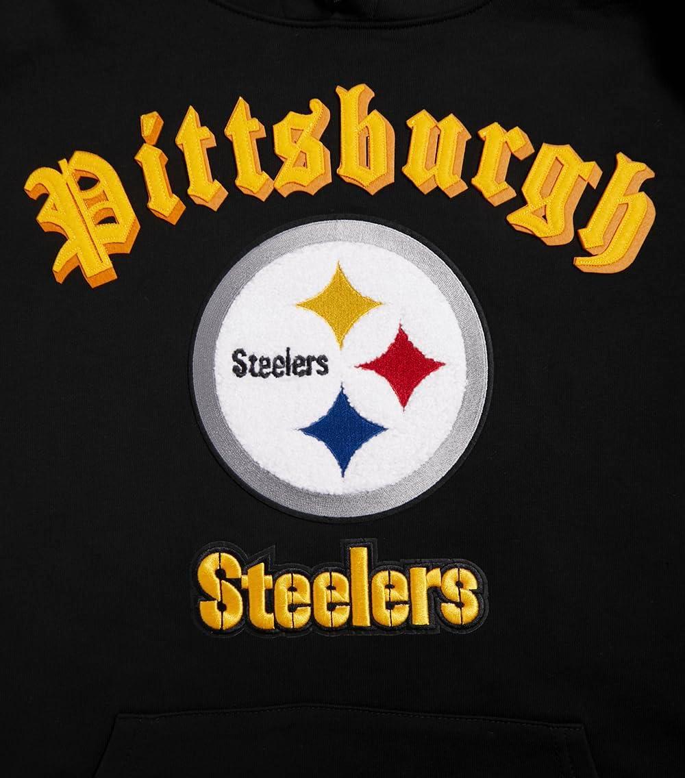 imagePro Standard Mens NFL Old English Brushed Back French Terry Pull Over HoodieBlack