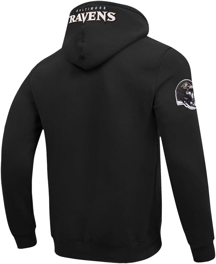 imagePro Standard Mens NFL Old English Brushed Back French Terry Pull Over HoodieBlack
