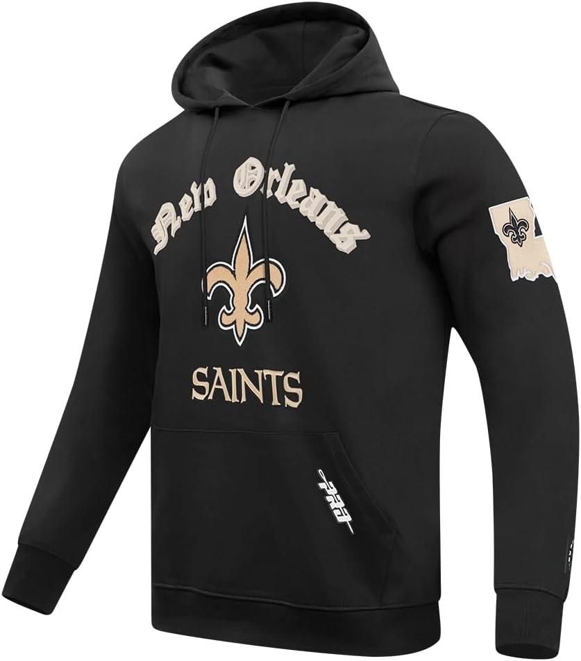 imagePro Standard Mens NFL Old English Brushed Back French Terry Pull Over HoodieBlack