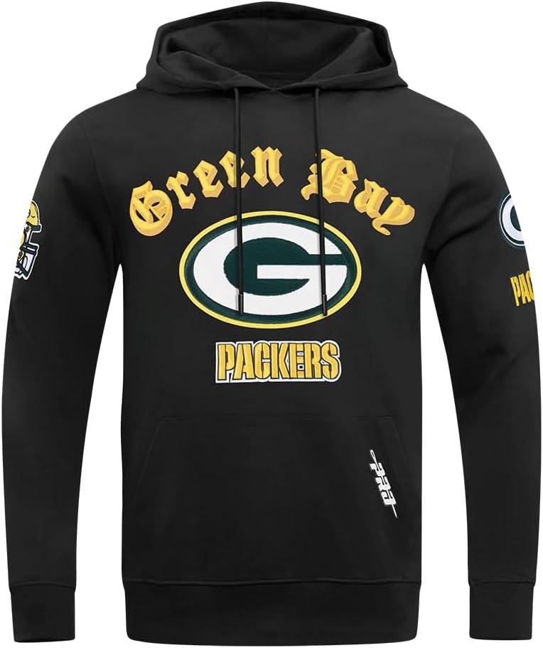 imagePro Standard Mens NFL Old English Brushed Back French Terry Pull Over HoodieBlack