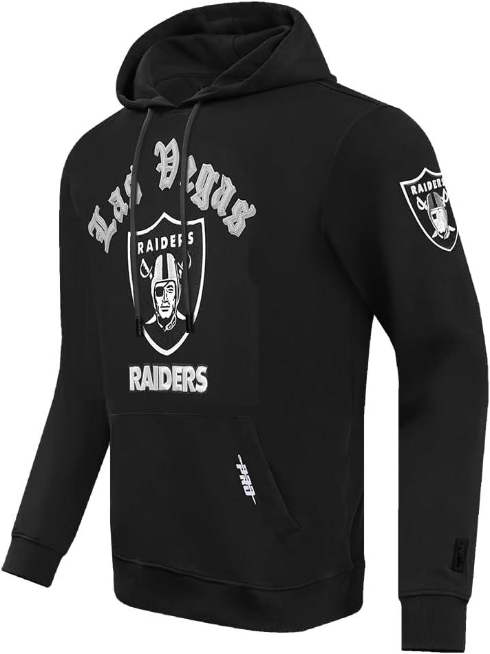 imagePro Standard Mens NFL Old English Brushed Back French Terry Pull Over HoodieBlack