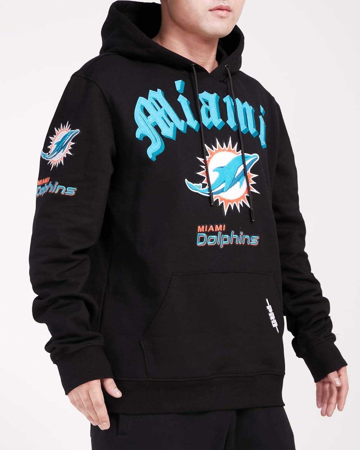 imagePro Standard Mens NFL Old English Brushed Back French Terry Pull Over HoodieBlack