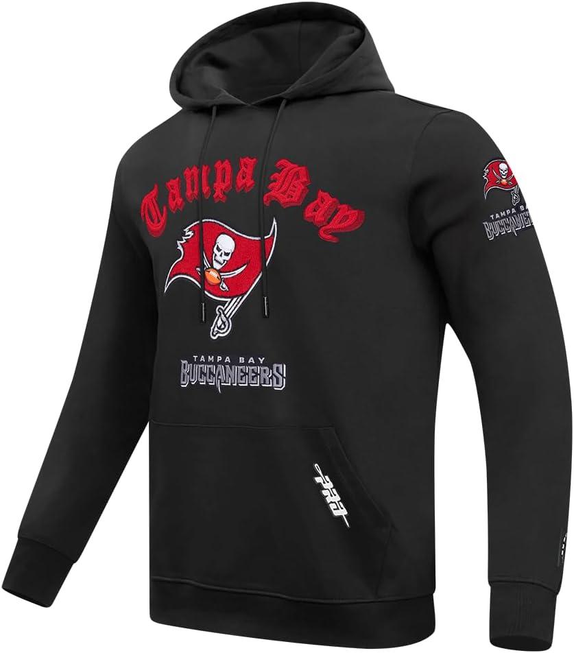 imagePro Standard Mens NFL Old English Brushed Back French Terry Pull Over HoodieBlack