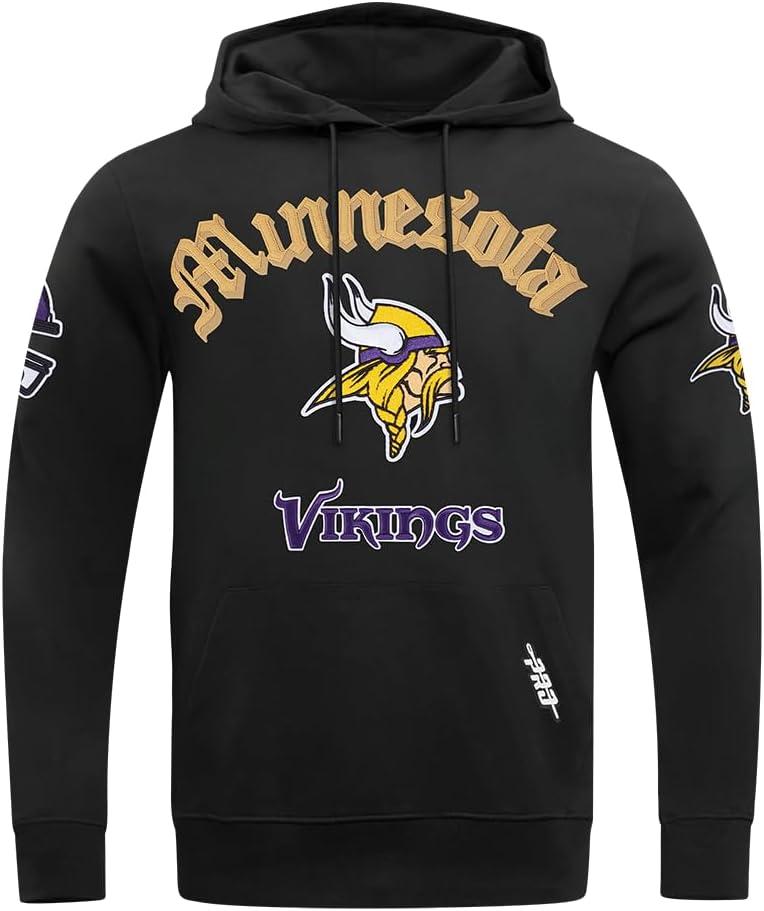 imagePro Standard Mens NFL Old English Brushed Back French Terry Pull Over HoodieBlack