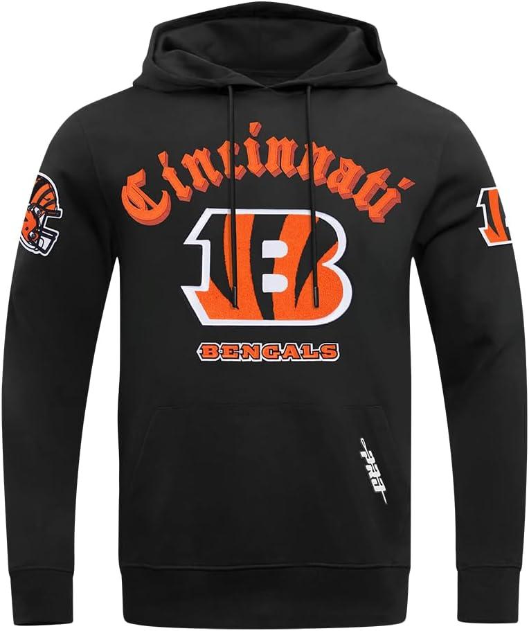 imagePro Standard Mens NFL Old English Brushed Back French Terry Pull Over HoodieBlack