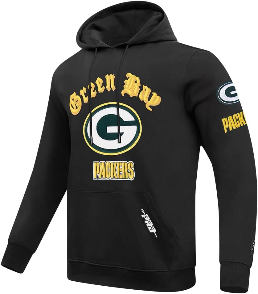 imagePro Standard Mens NFL Old English Brushed Back French Terry Pull Over HoodieBlack