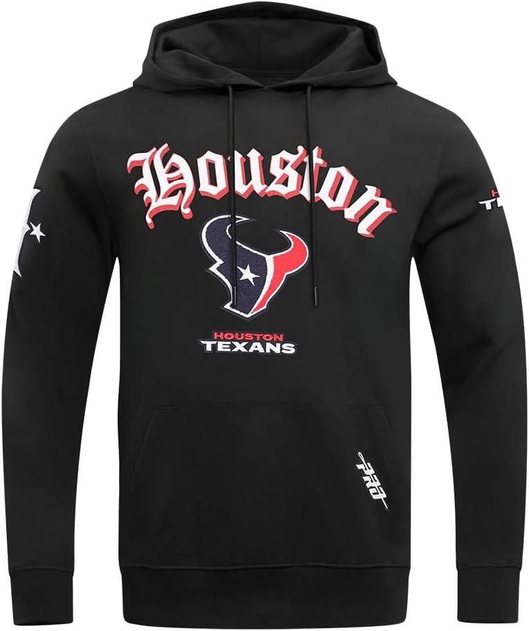 imagePro Standard Mens NFL Old English Brushed Back French Terry Pull Over HoodieBlack