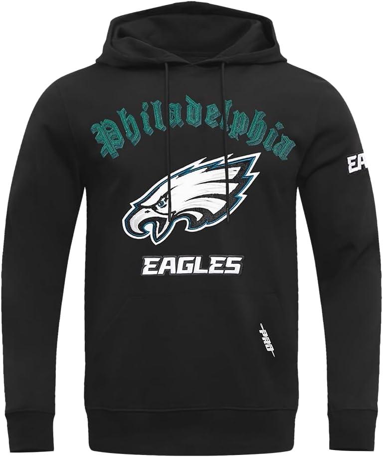 imagePro Standard Mens NFL Old English Brushed Back French Terry Pull Over HoodieBlack