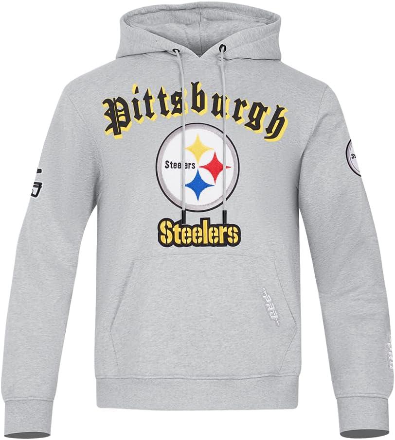 imagePro Standard Mens NFL Old English Brushed Back French Terry Pull Over HoodieGrey