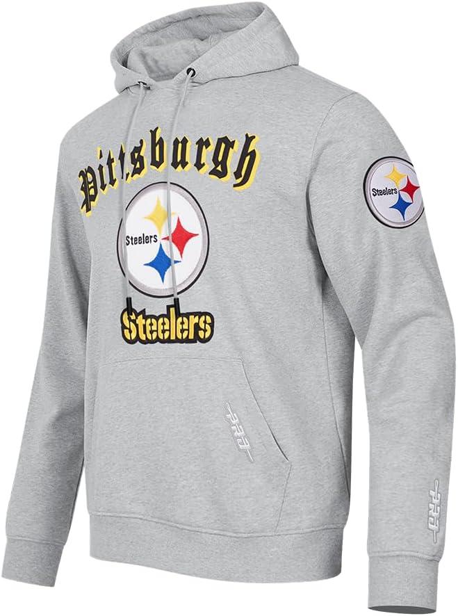 imagePro Standard Mens NFL Old English Brushed Back French Terry Pull Over HoodieGrey