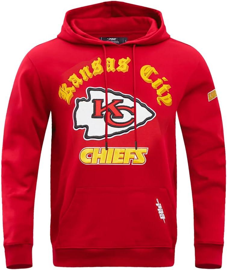 imagePro Standard Mens NFL Old English Brushed Back French Terry Pull Over HoodieRed