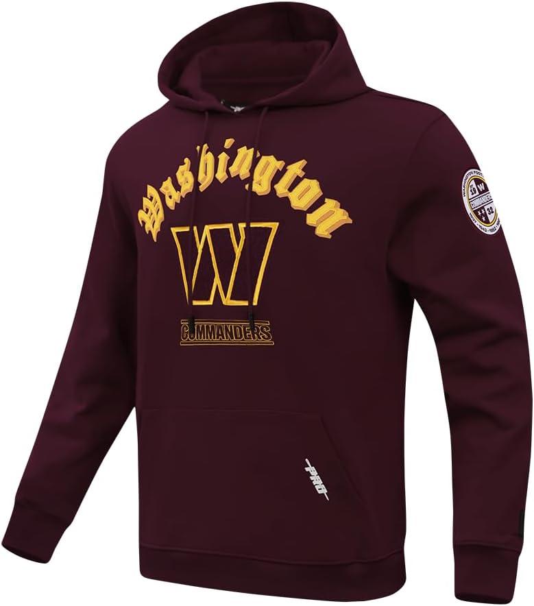 imagePro Standard Mens NFL Old English Brushed Back French Terry Pull Over HoodieRed