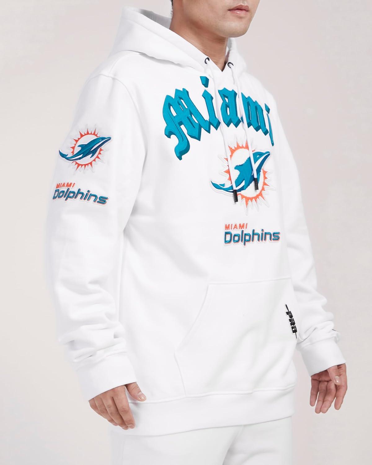 imagePro Standard Mens NFL Old English Brushed Back French Terry Pull Over HoodieWhite