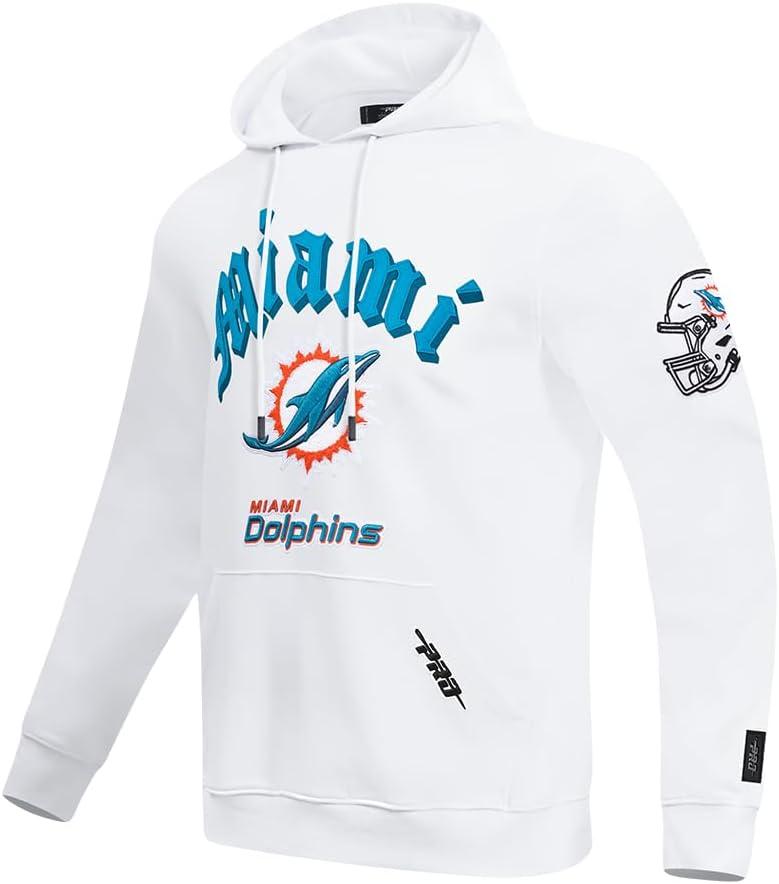 imagePro Standard Mens NFL Old English Brushed Back French Terry Pull Over HoodieWhite
