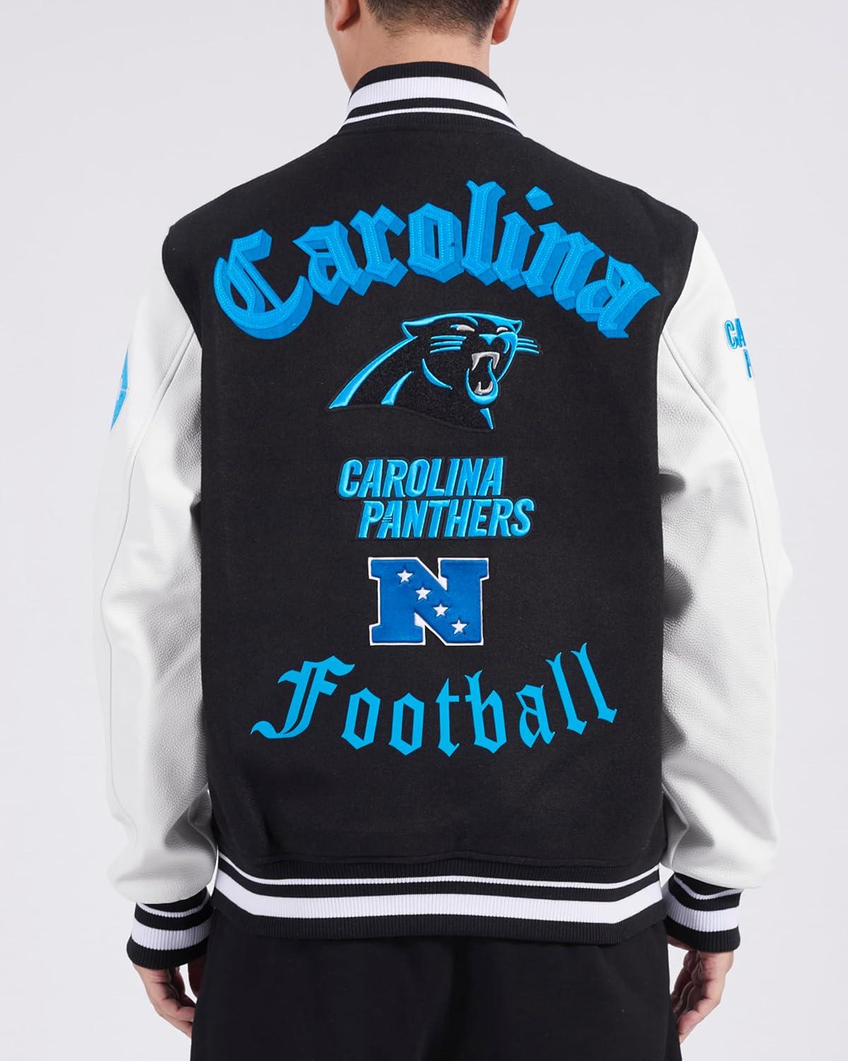 imagePro Standard Mens NFL Old English Varsity JacketBlackWhite