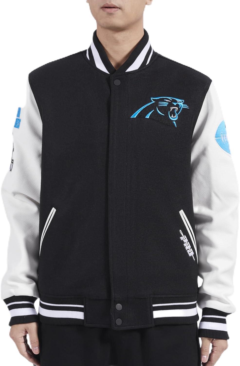 imagePro Standard Mens NFL Old English Varsity JacketBlackWhite