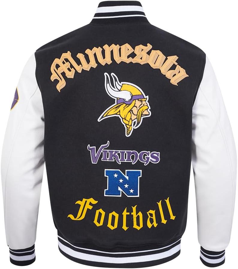 imagePro Standard Mens NFL Old English Varsity JacketBlackWhite