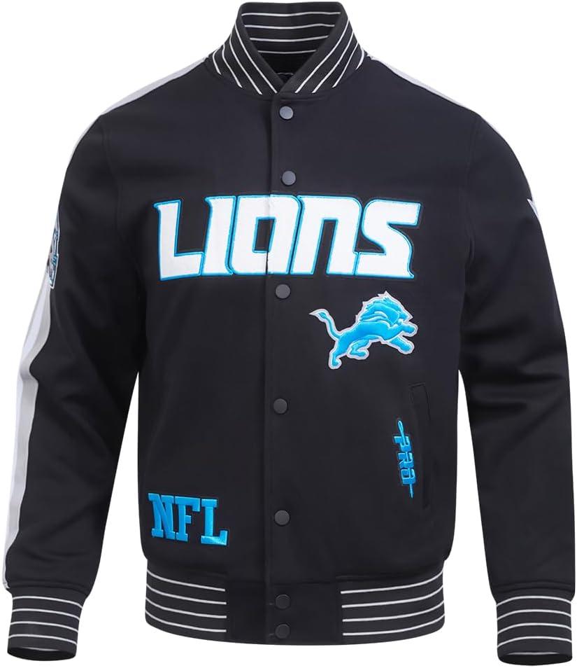 imagePro Standard Mens NFL Pro Game Day Jacket Double Knit JacketBlackSilverWhite