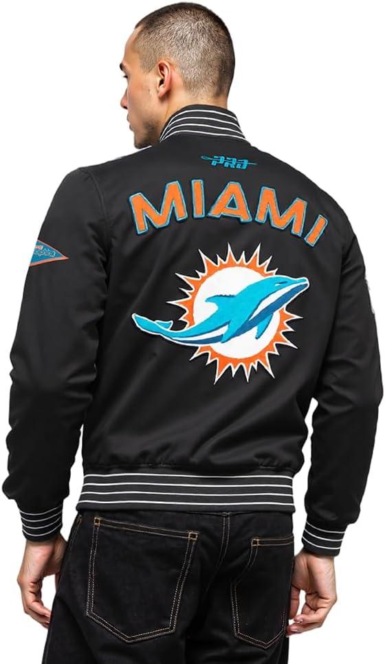 imagePro Standard Mens NFL Pro Game Day Jacket Double Knit JacketBlackSilverWhite