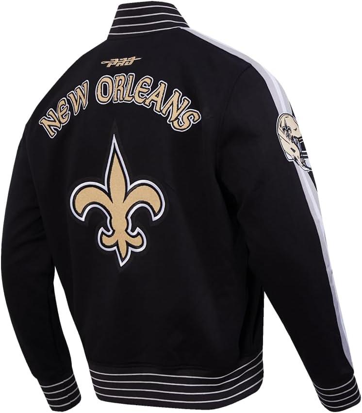 imagePro Standard Mens NFL Pro Game Day Jacket Double Knit JacketBlackSilverWhite