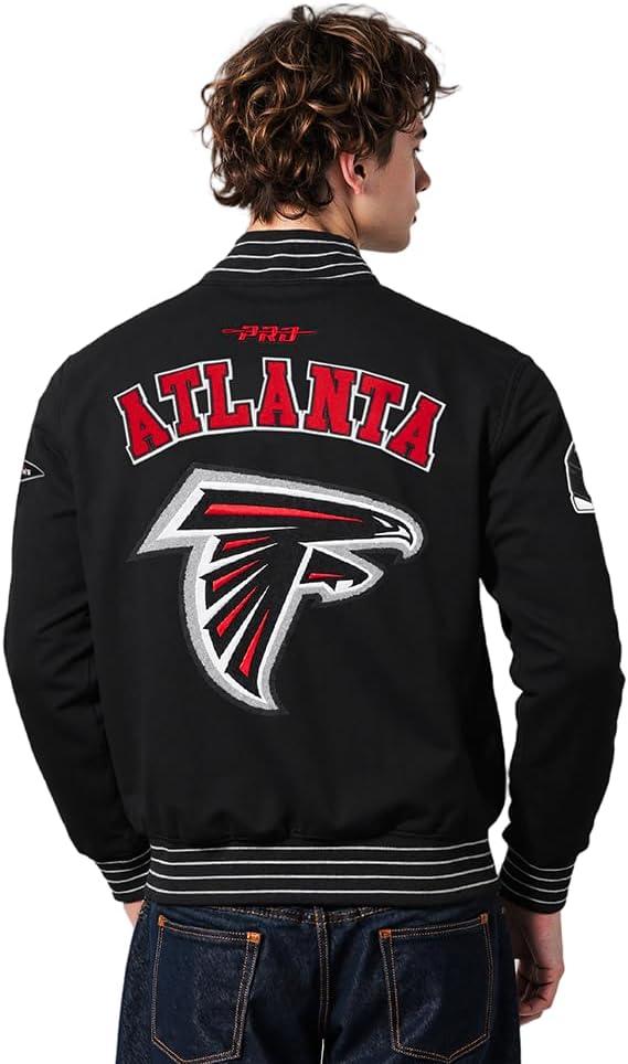 imagePro Standard Mens NFL Pro Game Day Jacket Double Knit JacketBlackSilverWhite