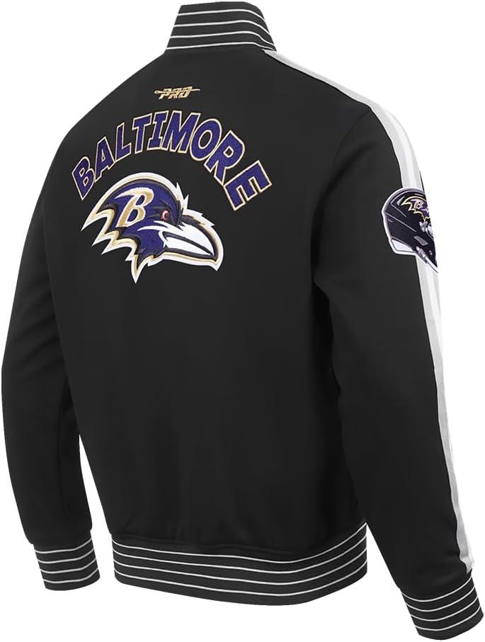 imagePro Standard Mens NFL Pro Game Day Jacket Double Knit JacketBlackSilverWhite