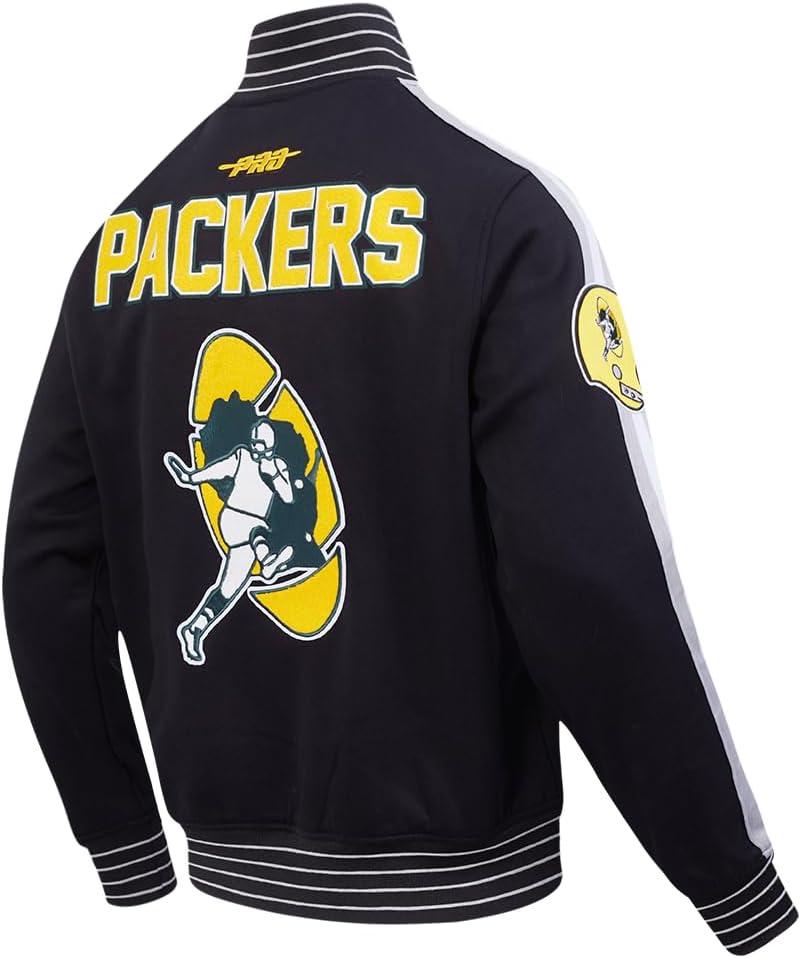 imagePro Standard Mens NFL Pro Game Day Jacket Double Knit JacketBlackSilverWhite