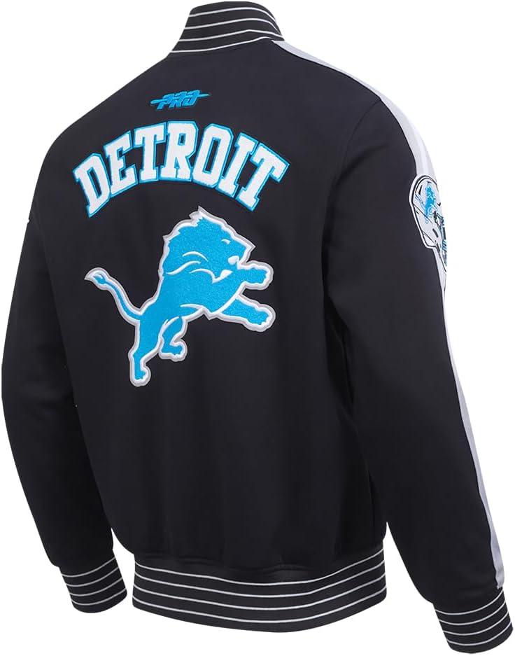 imagePro Standard Mens NFL Pro Game Day Jacket Double Knit JacketBlackSilverWhite