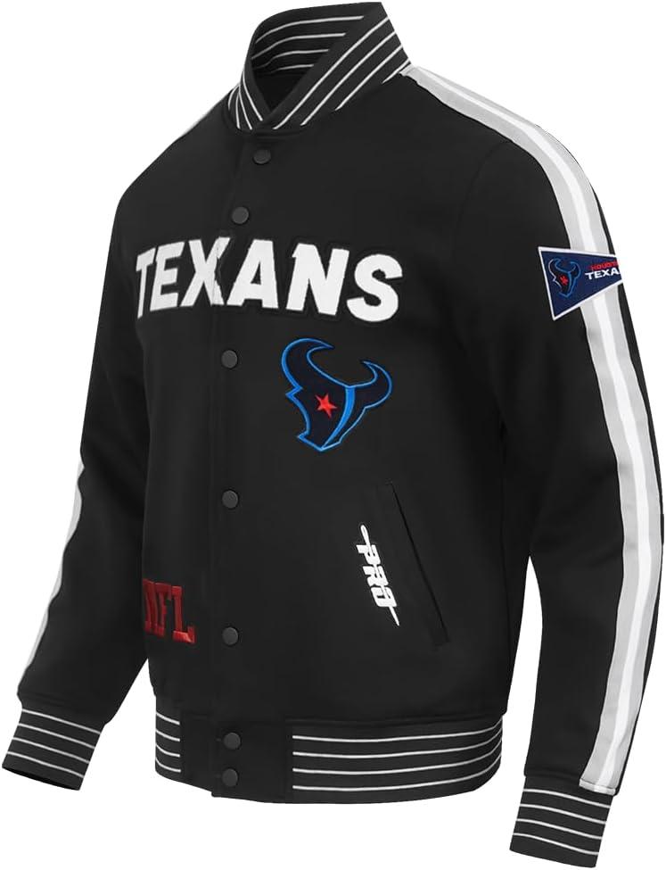 imagePro Standard Mens NFL Pro Game Day Jacket Double Knit JacketBlackSilverWhite
