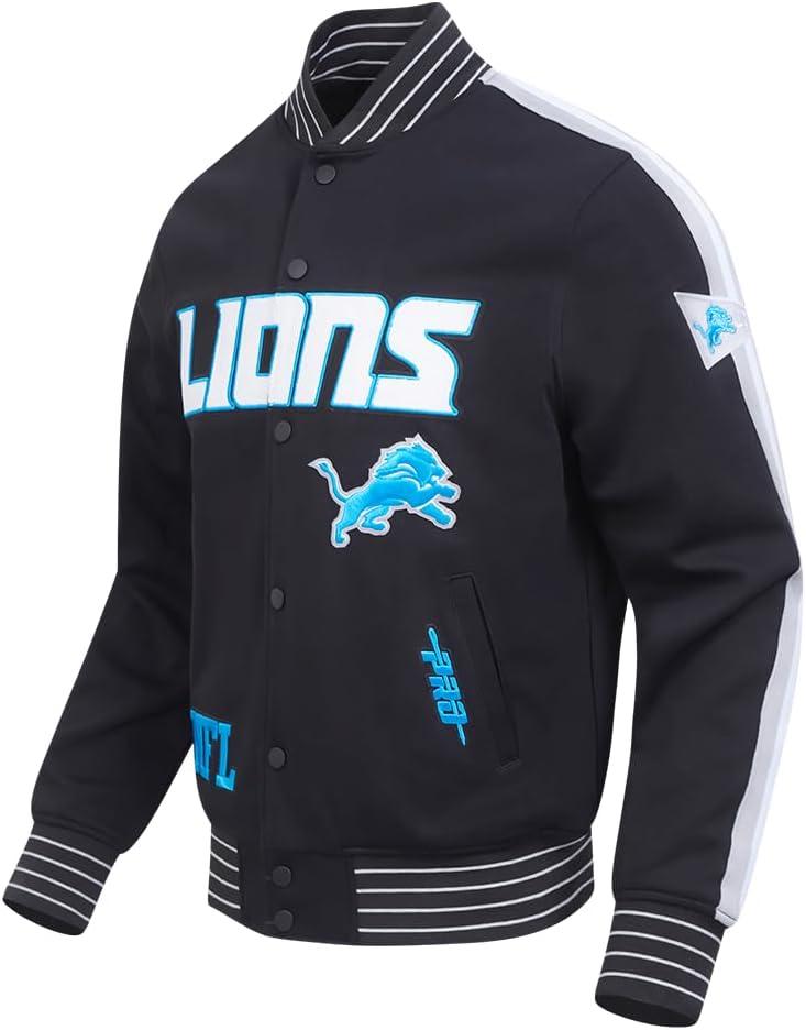 imagePro Standard Mens NFL Pro Game Day Jacket Double Knit JacketBlackSilverWhite