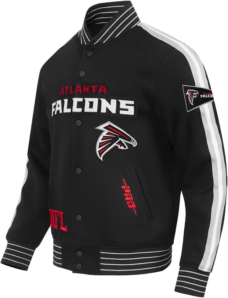 imagePro Standard Mens NFL Pro Game Day Jacket Double Knit JacketBlackSilverWhite
