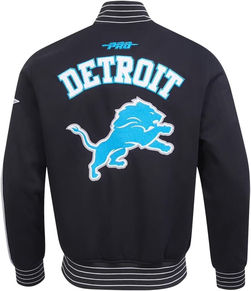 imagePro Standard Mens NFL Pro Game Day Jacket Double Knit JacketBlackSilverWhite