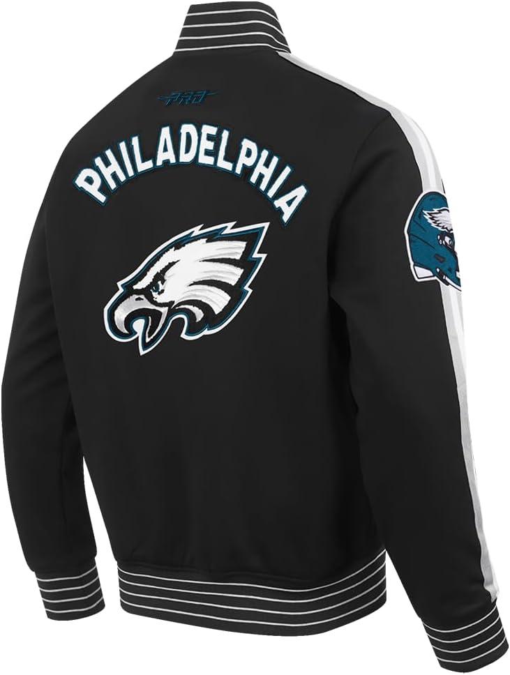 imagePro Standard Mens NFL Pro Game Day Jacket Double Knit JacketBlackSilverWhite