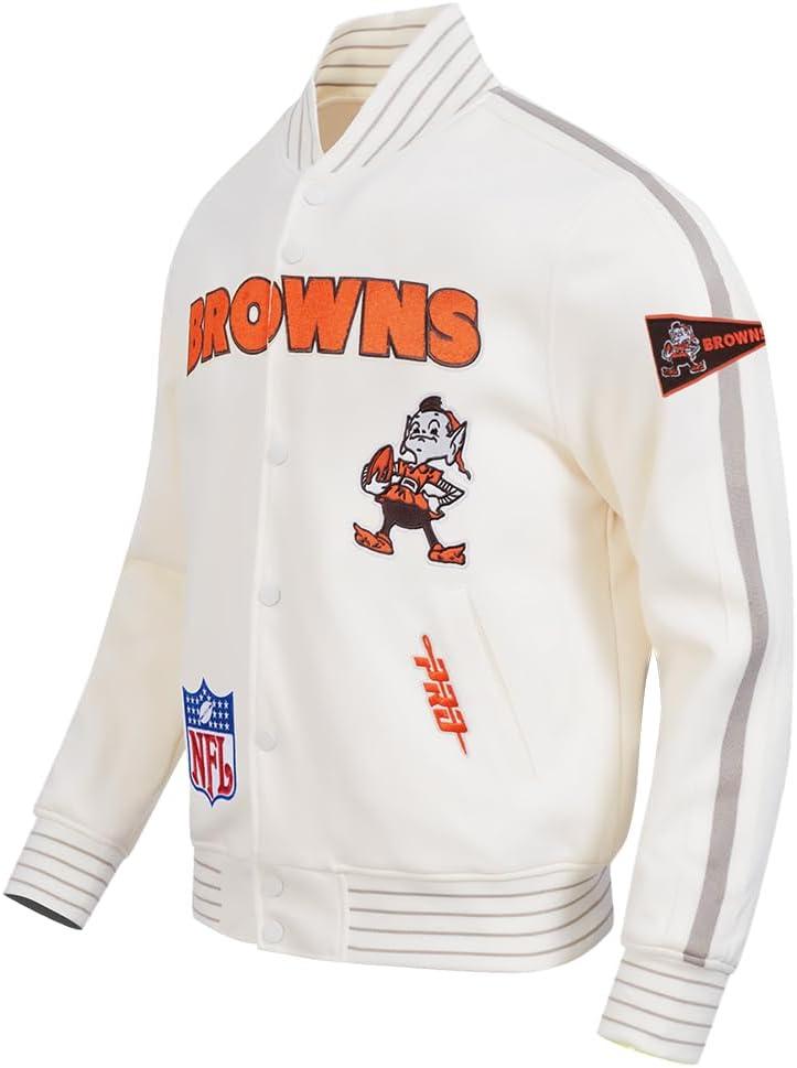imagePro Standard Mens NFL Pro Game Day Jacket Double Knit JacketEggshellTaupeEggshell