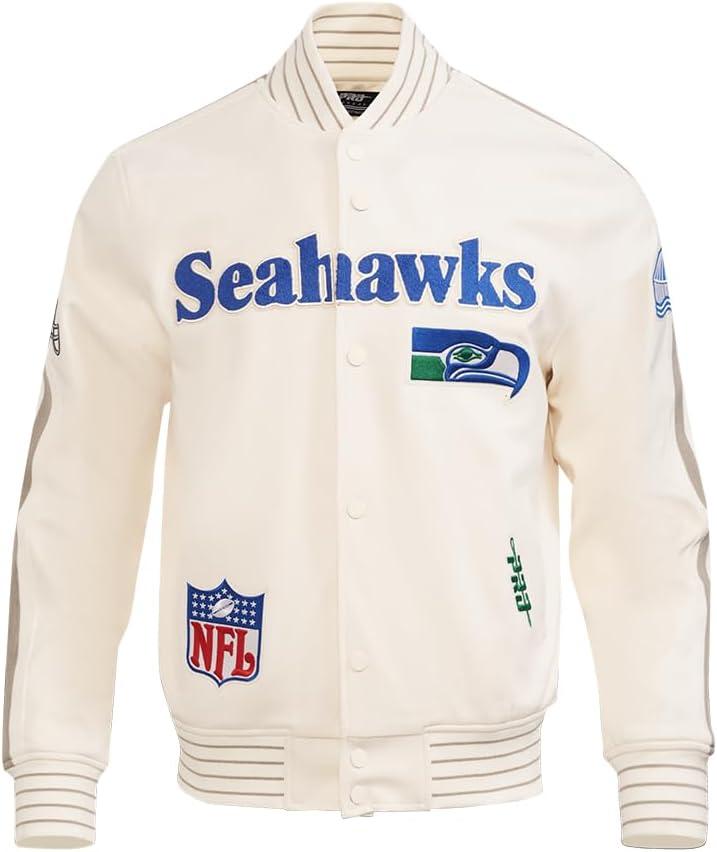 imagePro Standard Mens NFL Pro Game Day Jacket Double Knit JacketEggshellTaupeEggshell