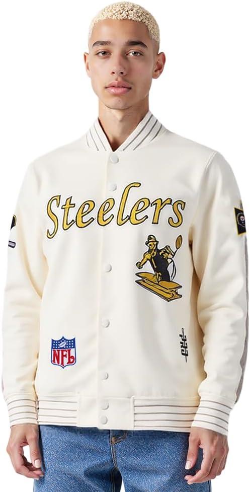 imagePro Standard Mens NFL Pro Game Day Jacket Double Knit JacketEggshellTaupeEggshell
