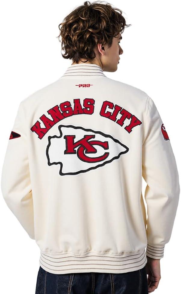 imagePro Standard Mens NFL Pro Game Day Jacket Double Knit JacketEggshellTaupeEggshell