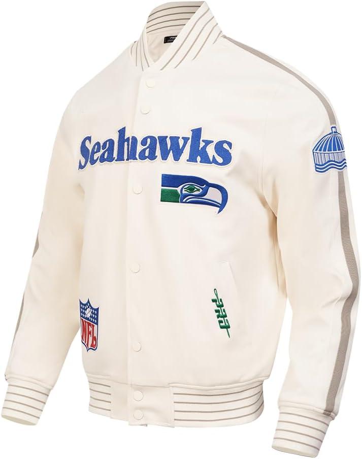 imagePro Standard Mens NFL Pro Game Day Jacket Double Knit JacketEggshellTaupeEggshell