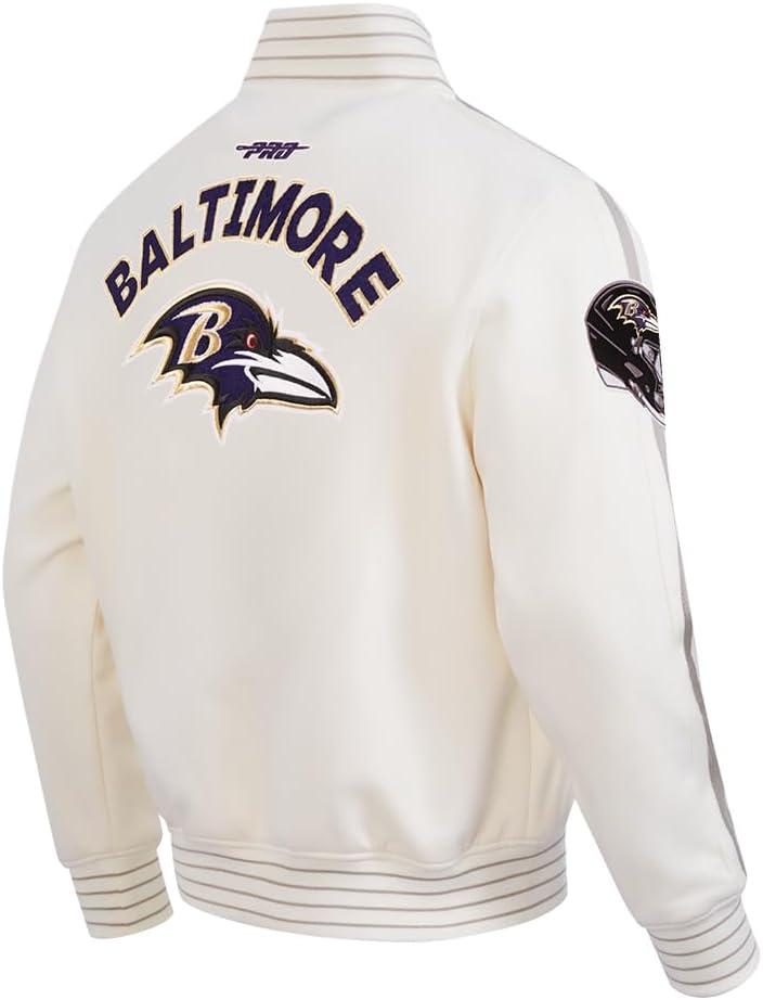 imagePro Standard Mens NFL Pro Game Day Jacket Double Knit JacketEggshellTaupeEggshell
