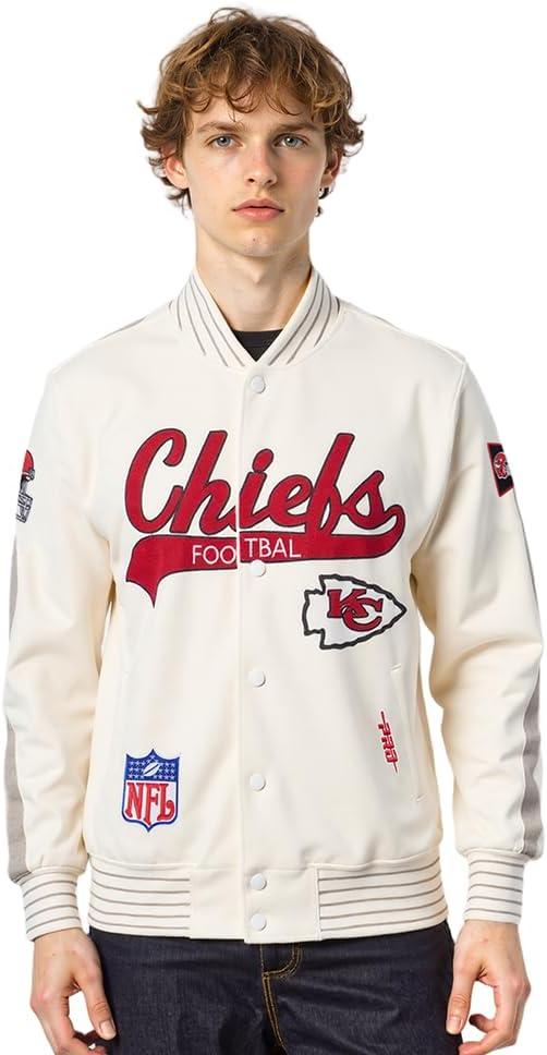 imagePro Standard Mens NFL Pro Game Day Jacket Double Knit JacketEggshellTaupeEggshell
