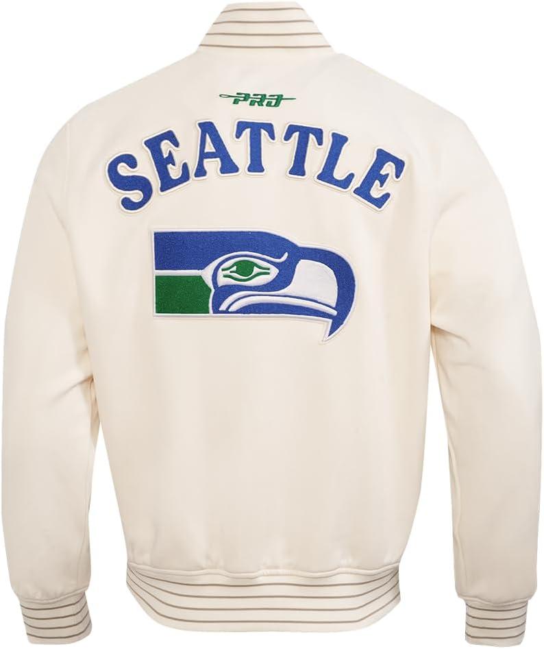 imagePro Standard Mens NFL Pro Game Day Jacket Double Knit JacketEggshellTaupeEggshell